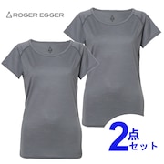 ロジャーエーガー（ROGEREGGER）（レディース）2枚セット 半袖アンダーシャツ インナー エボウールライト RE1FES562009 GRY グレー