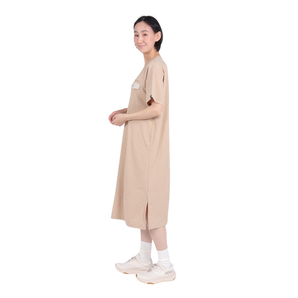 ホールアース（Whole Earth）（レディース）速乾 ストレッチ トレッキングウェア ワンピース Tシャツドレス WE2RDZ24 BEG