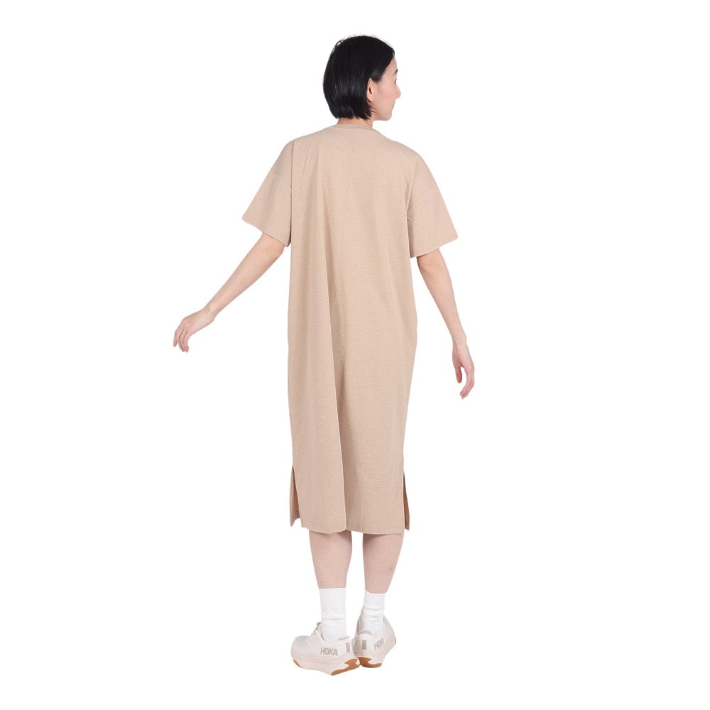 ホールアース（Whole Earth）（レディース）速乾 ストレッチ トレッキングウェア ワンピース Tシャツドレス WE2RDZ24 BEG