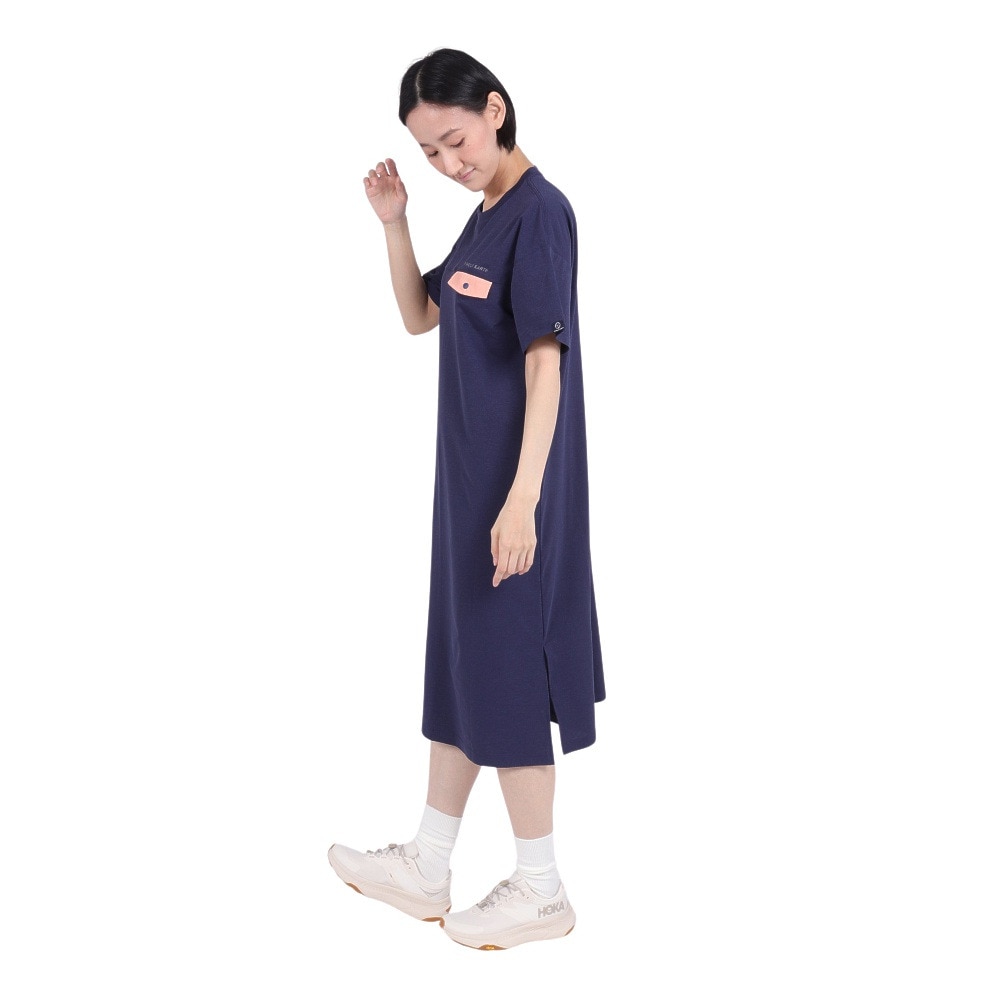 ホールアース（Whole Earth）（レディース）速乾 ストレッチ トレッキングウェア ワンピース Tシャツドレス WE2RDZ24 NVY
