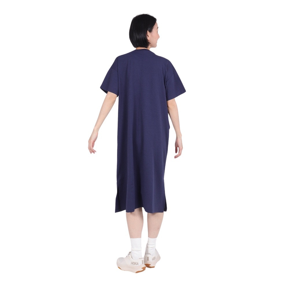 ホールアース（Whole Earth）（レディース）速乾 ストレッチ トレッキングウェア ワンピース Tシャツドレス WE2RDZ24 NVY
