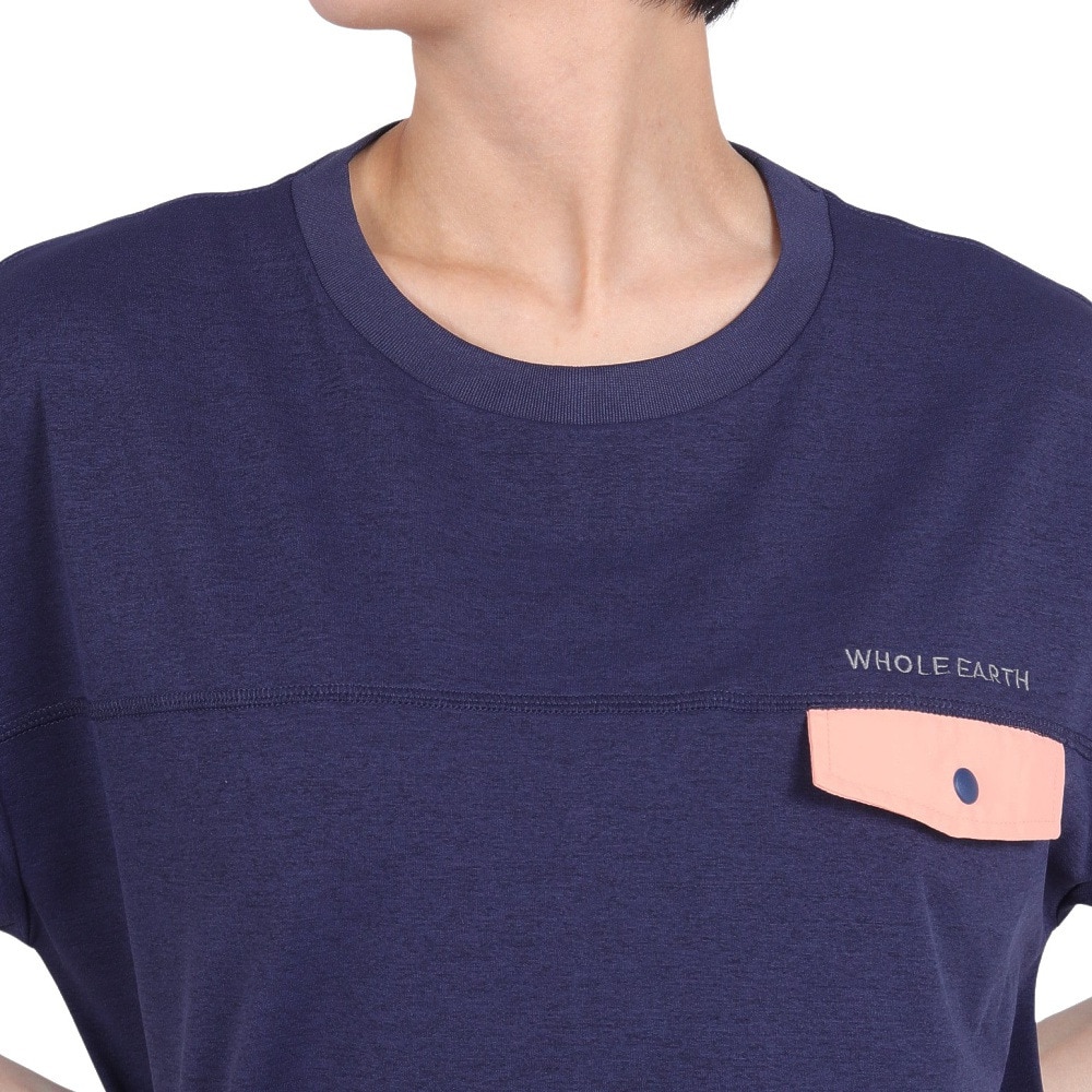 ホールアース（Whole Earth）（レディース）速乾 ストレッチ トレッキングウェア ワンピース Tシャツドレス WE2RDZ24 NVY