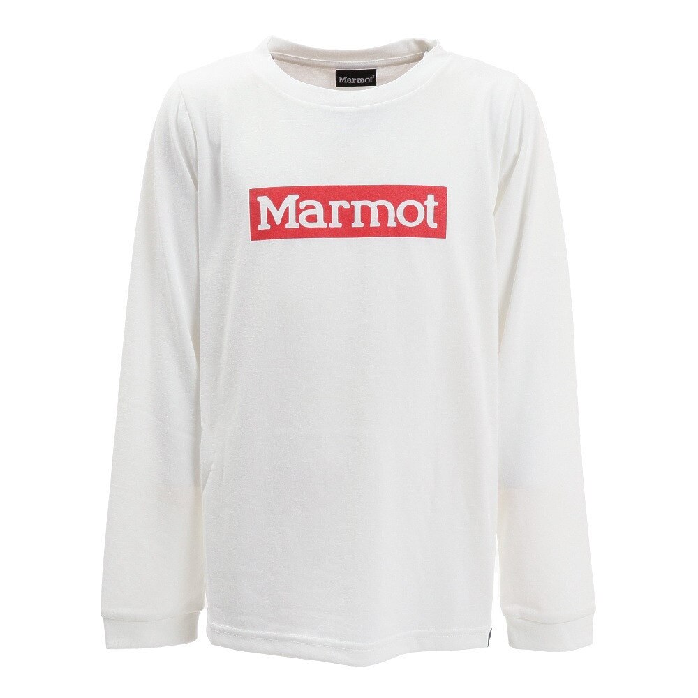 マーモット（Marmot）（キッズ）ジュニア 長袖Tシャツ ロンT ボックスロゴロングスリーブクルー TOJQJB11 FWH ホワイト 130 140