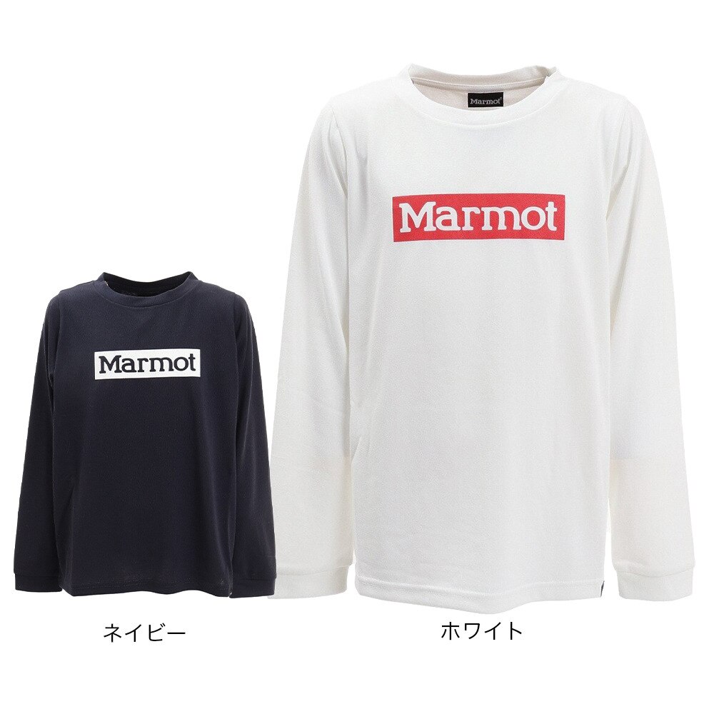 マーモット（Marmot）（キッズ）ジュニア 長袖Tシャツ ロンT ボックスロゴロングスリーブクルー TOJQJB11 FWH ホワイト 130 140