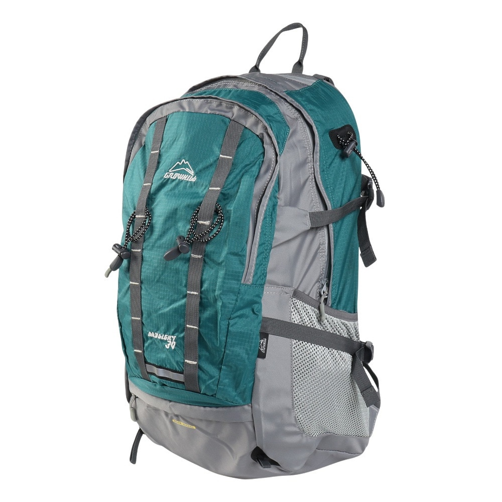 グローヒル（GROWHILL）（メンズ、レディース）バックパック リュック 登山 ハイキング デイライト 30L GTB-BP1001 A.GRN グリーン レインカバー内蔵 撥水