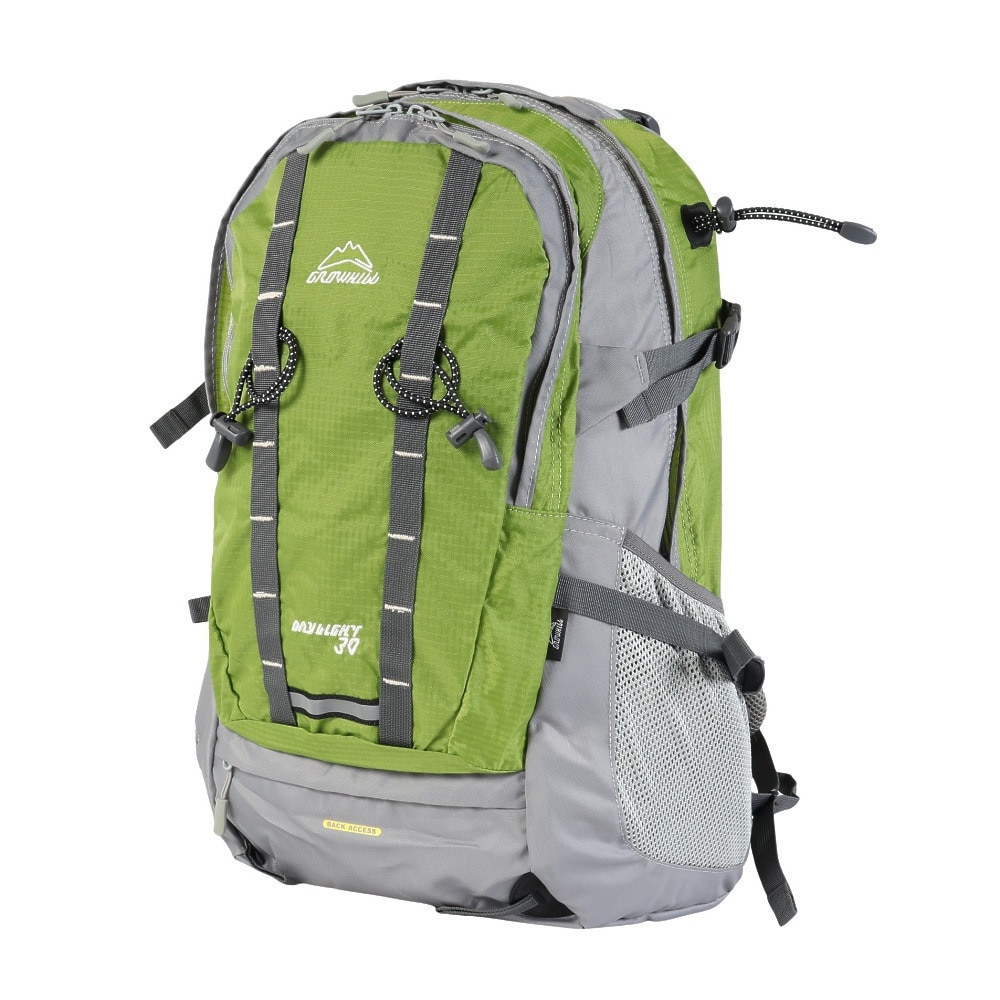 グローヒル（GROWHILL）（メンズ、レディース）バックパック リュック 登山 ハイキング デイライト 30L GTB-BP1001 GRN グリーン レインカバー内蔵 撥水