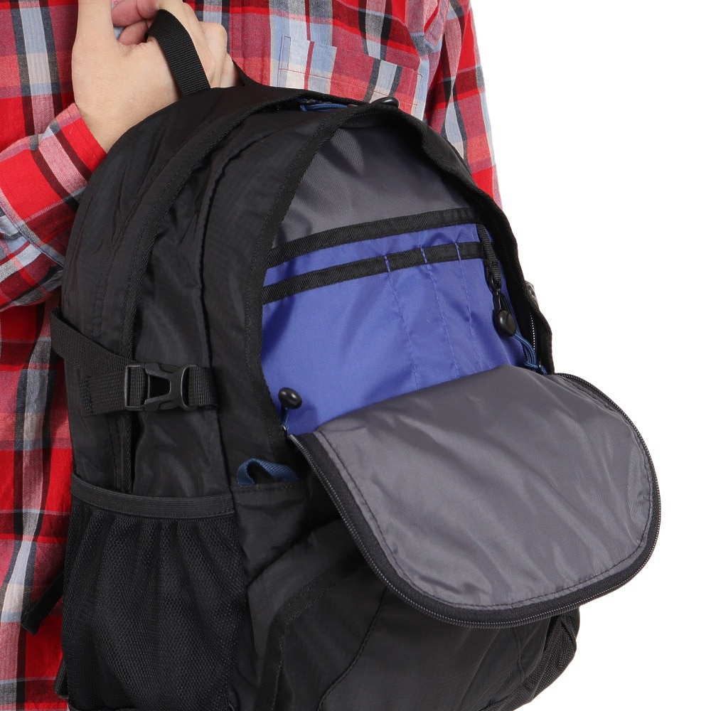 ホールアース（Whole Earth） 軽量 コンパクト 15L リュック WES17F04-9004 15L BLU ブラック バッグ 小型 レインカバー付
