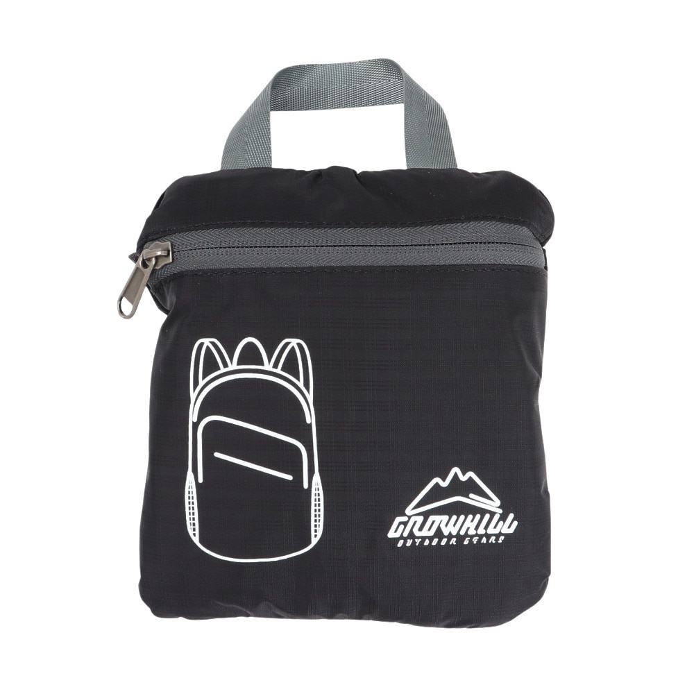 グローヒル（GROWHILL）（メンズ、レディース）バッグ バックパック リュック 折りたたみザック GTB-BP5001 BLK ブラック コンパクト収納 携帯用