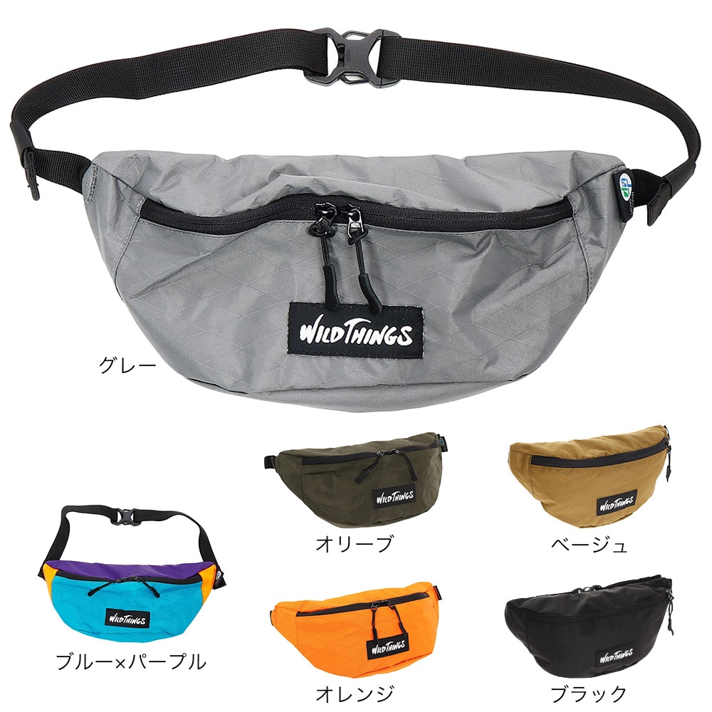 ワイルドシングス（WILD THINGS）（メンズ、レディース）ウエストバッグ ウエストポーチ WT-380-0075 11 グレー 防水 軽量 斜め掛け
