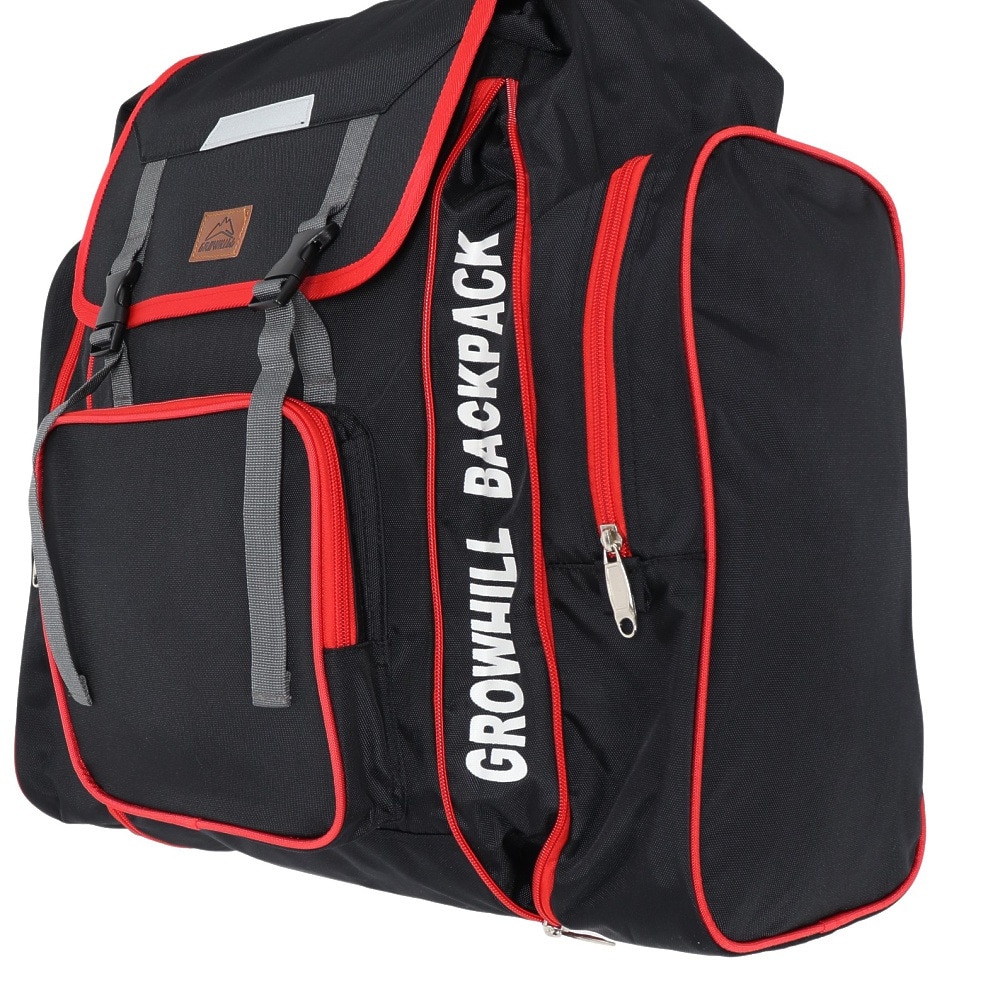 グローヒル（GROWHILL）（キッズ）リュック バックパック ジュニア 林間学校ザック GTB-GRZ1000 BLK ブラック 3ポケット 大容量