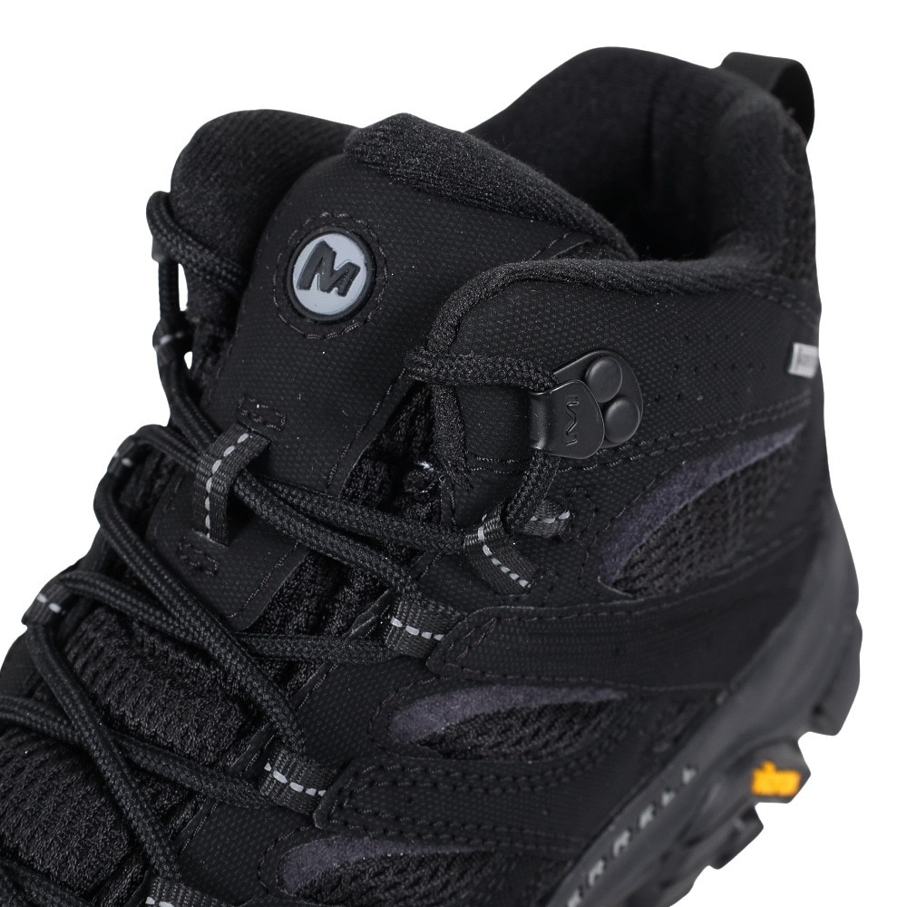 メレル（MERRELL）（メンズ）トレッキングシューズ ハイカット 登山靴 MOAB 3 SYNTHETIC MID ゴアテックス 500249 TRIPLE BLK ブラック ビブラムソール