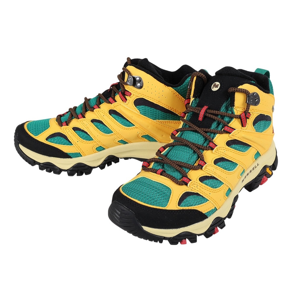 メレル（MERRELL）（メンズ）トレッキングシューズ ハイカット 登山靴 MOAB 3 SYNTHETIC MID ゴアテックス 500251  YELLOW イエロー×グリーン