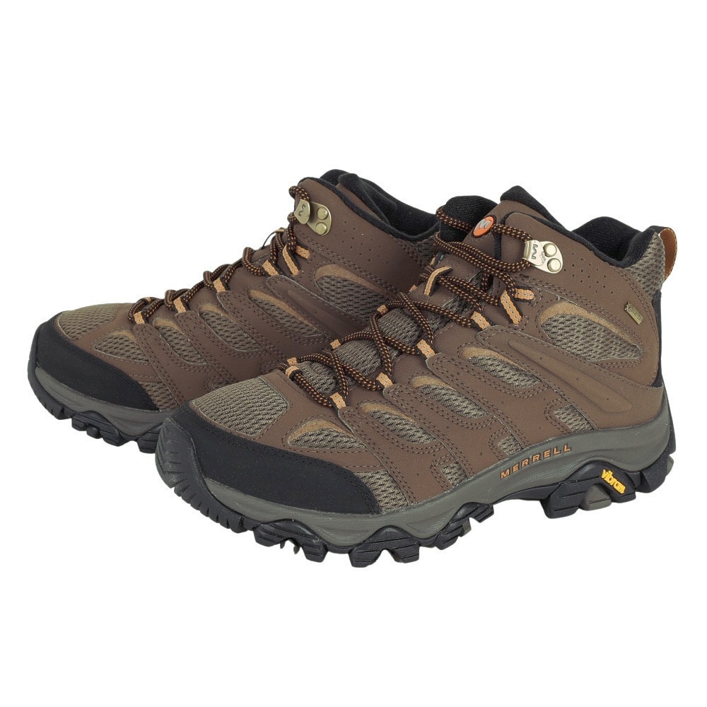メレル（MERRELL）（メンズ）トレッキングシューズ ハイカット 登山靴 モアブ シンセティック ミッド ゴアテックス ワイドワイズ  500253W ブラウン アウトドア・キャンプ用品はエルブレス