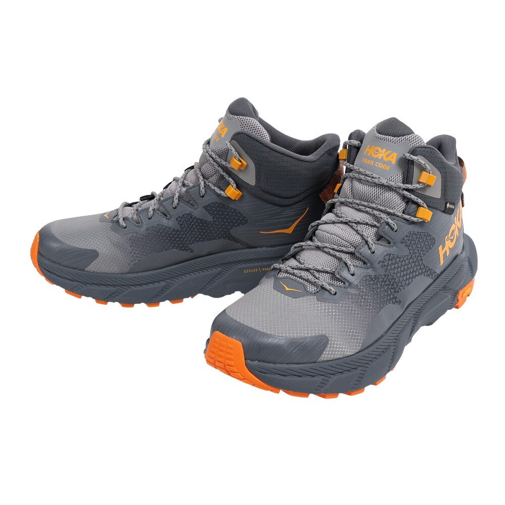 ホカ（HOKA）（メンズ）トレッキングシューズ ハイカット 登山靴 TRAIL CODE トレイルコード GTX 1123165-CPOR グレー ゴアテックス 防水