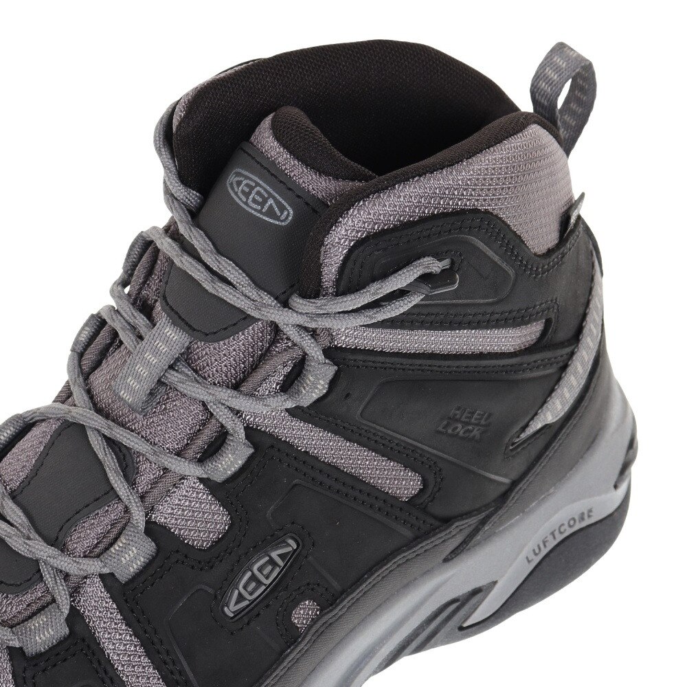 キーン（KEEN）（メンズ）トレッキングシューズ 登山靴 サーカディア ミッド ウォータープルーフ 防水ハイキングシューズ 1026768 ブラック
