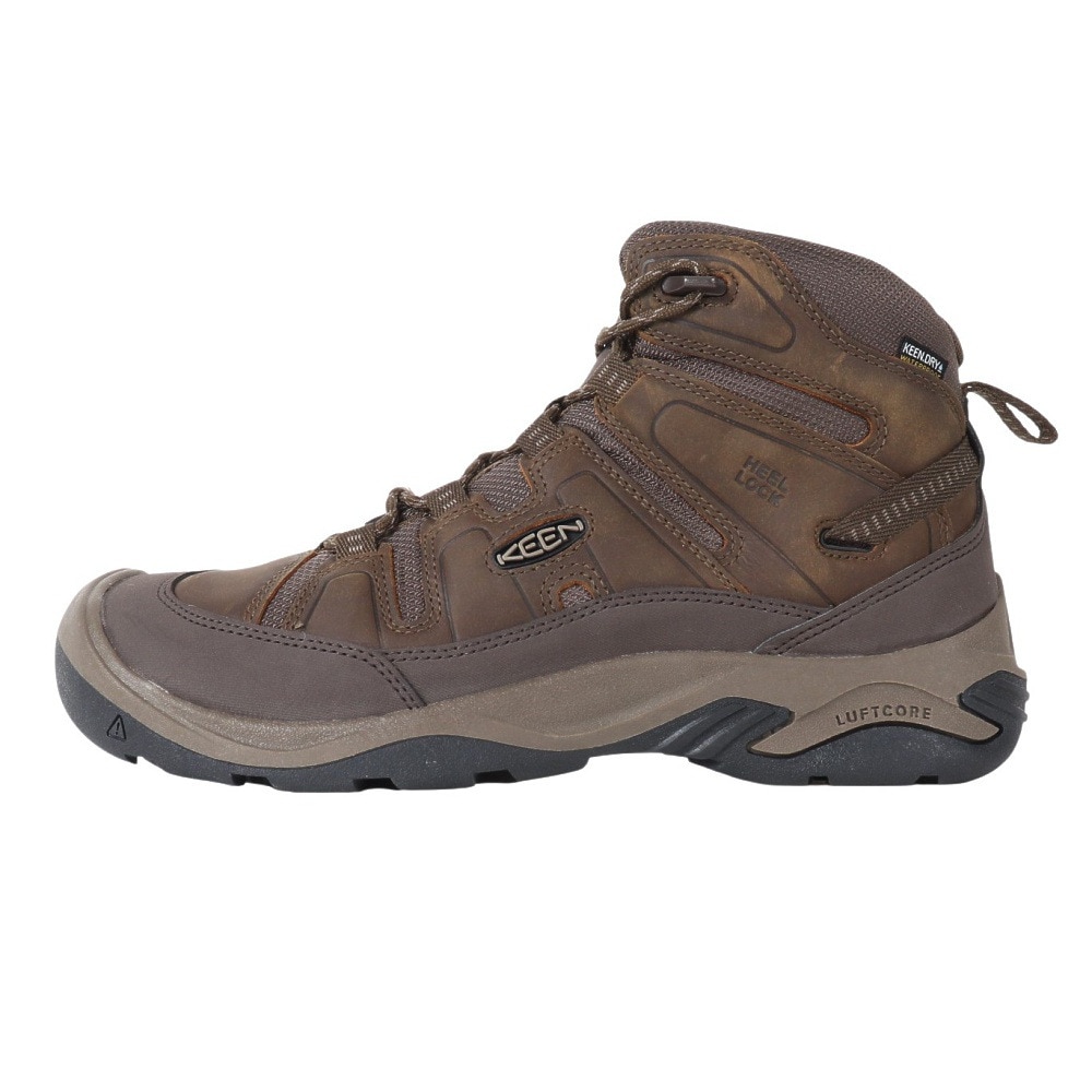 キーン（KEEN）（メンズ）トレッキングシューズ ハイカット 登山靴  サーカディア ミッド ウォータープルーフ 防水ハイキングシューズ 1026769