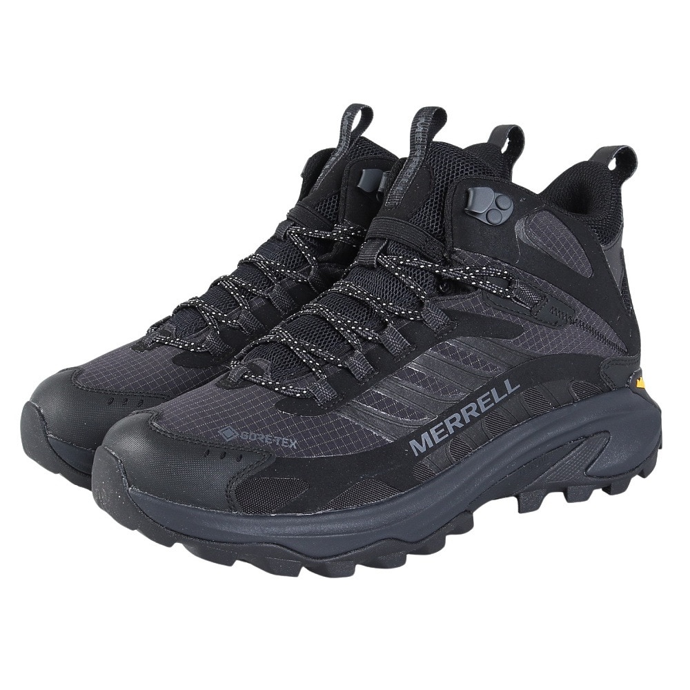 メレル（MERRELL）（メンズ）ゴアテックス トレッキングシューズ ハイカット 登山靴 モアブ スピード 2 ミッド 037501 BLACK