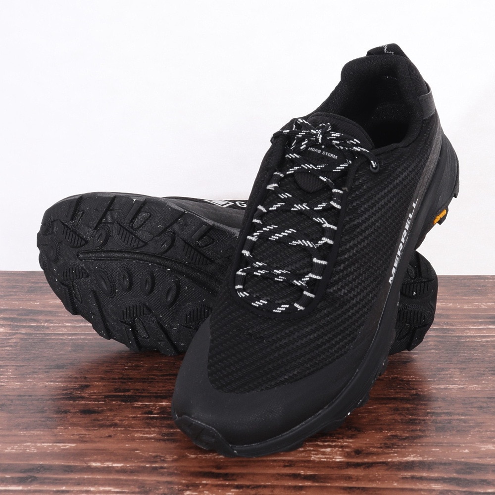 メレル（MERRELL）（メンズ）トレッキングシューズ ローカット 登山靴 モアブ スピード ストーム ゴアテックス 067549 BLK ブラック ビブラムソール