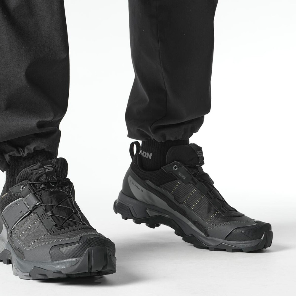 サロモン（SALOMON）（メンズ）トレッキングシューズ ローカット 登山靴 X ULTRA 5 WIDE GORE-TEX L47727400 ブラック