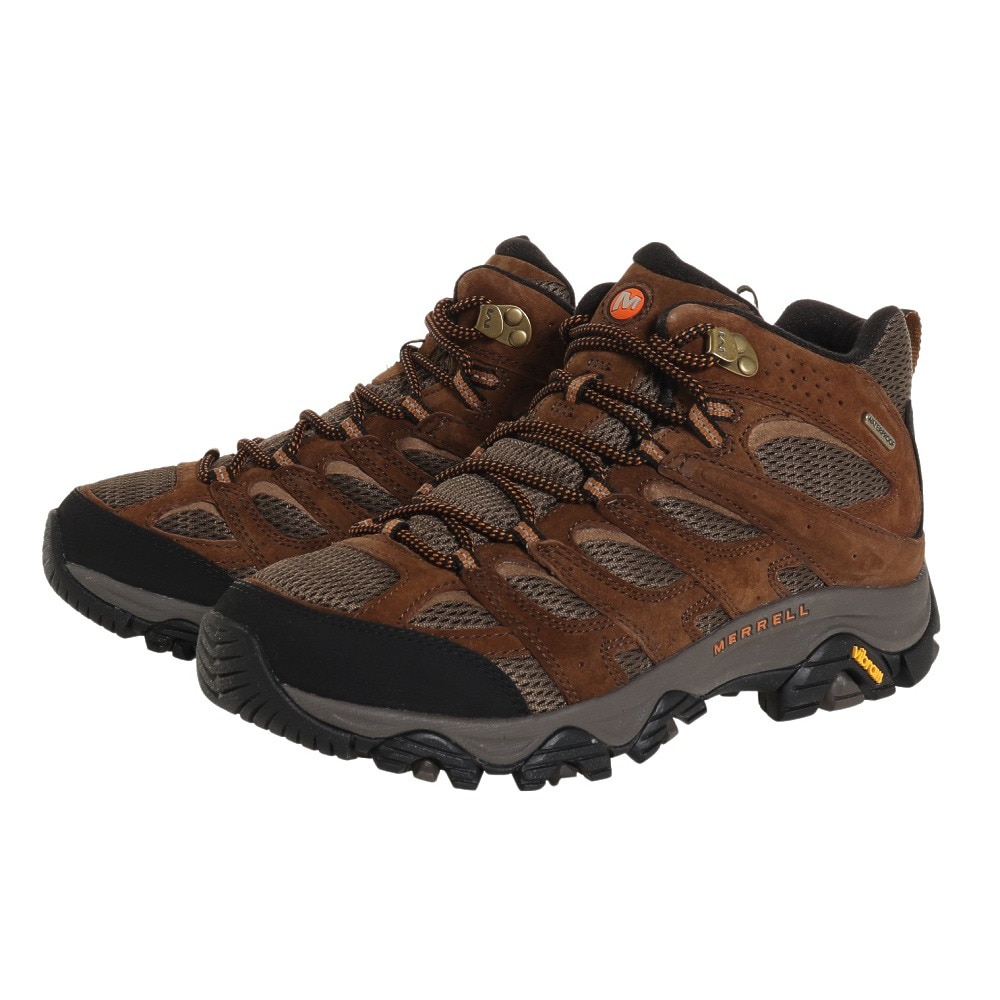 メレル（MERRELL）（メンズ）トレッキングシューズ ハイカット 登山靴 モアブ3 ミッド ウオータープルーフ 035839 EARTH