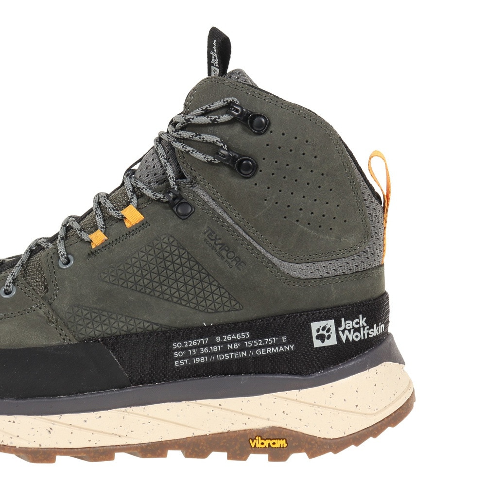 ジャックウルフスキン（JackWolfskin）（メンズ）トレッキングシューズ ハイカット 登山靴 テラクエスト テキサポール ミッド M  4056381-4143 カーキ | アウトドア・キャンプ用品はエルブレス