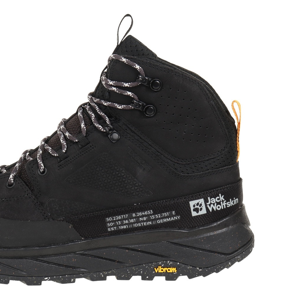ジャックウルフスキン（JackWolfskin）（メンズ）トレッキングシューズ 登山靴 ハイカット TERRAQUEST TEXAPORE MID M 4056381-6000 ブラック 完全防水