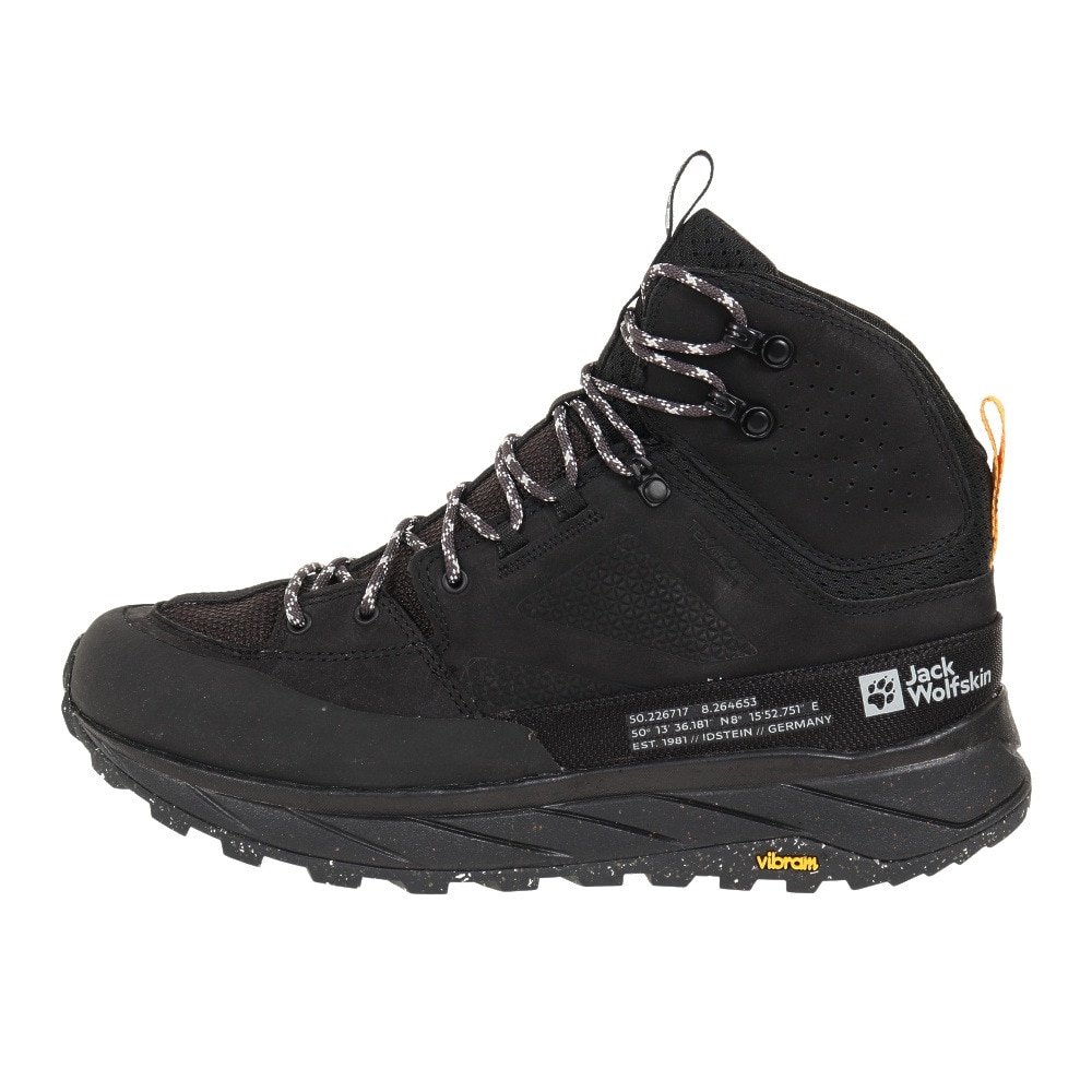 ジャックウルフスキン（JackWolfskin）（メンズ）トレッキングシューズ 登山靴 ハイカット TERRAQUEST TEXAPORE MID M 4056381-6000 ブラック 完全防水