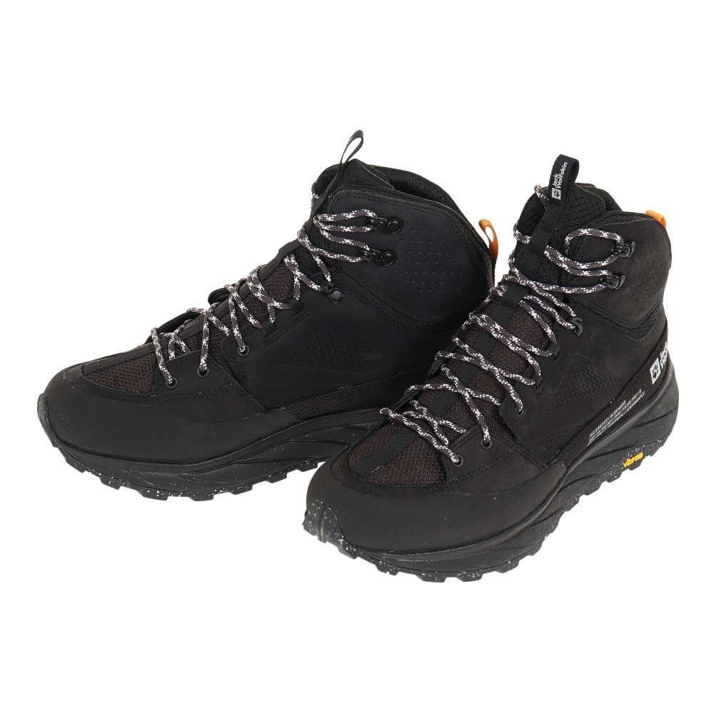 ジャックウルフスキン（JackWolfskin）（メンズ）トレッキングシューズ 登山靴 ハイカット TERRAQUEST TEXAPORE MID M 4056381-6000 ブラック 完全防水