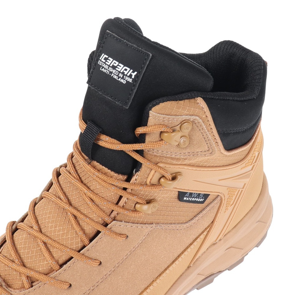 アイスピーク（ICEPEAK）（メンズ）トレッキングシューズ ハイカット 登山靴 AKAA MR 78286 125 ベージュ 防水シューズ 通気性