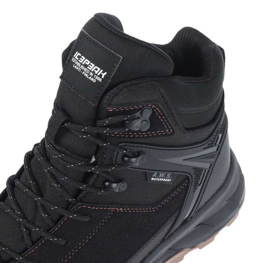 アイスピーク（ICEPEAK）（メンズ）トレッキングシューズ ハイカット 登山靴 AKAA MR 78286 990 ブラック 防水シューズ 通気性