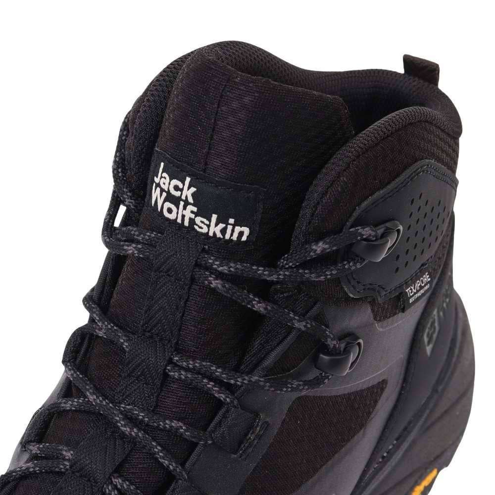 ジャックウルフスキン（JackWolfskin）（メンズ）トレッキングシューズ 登山靴 TERRAVENTURE TEXAPORE MID M 4051521-6000 ブラック 防水 透湿
