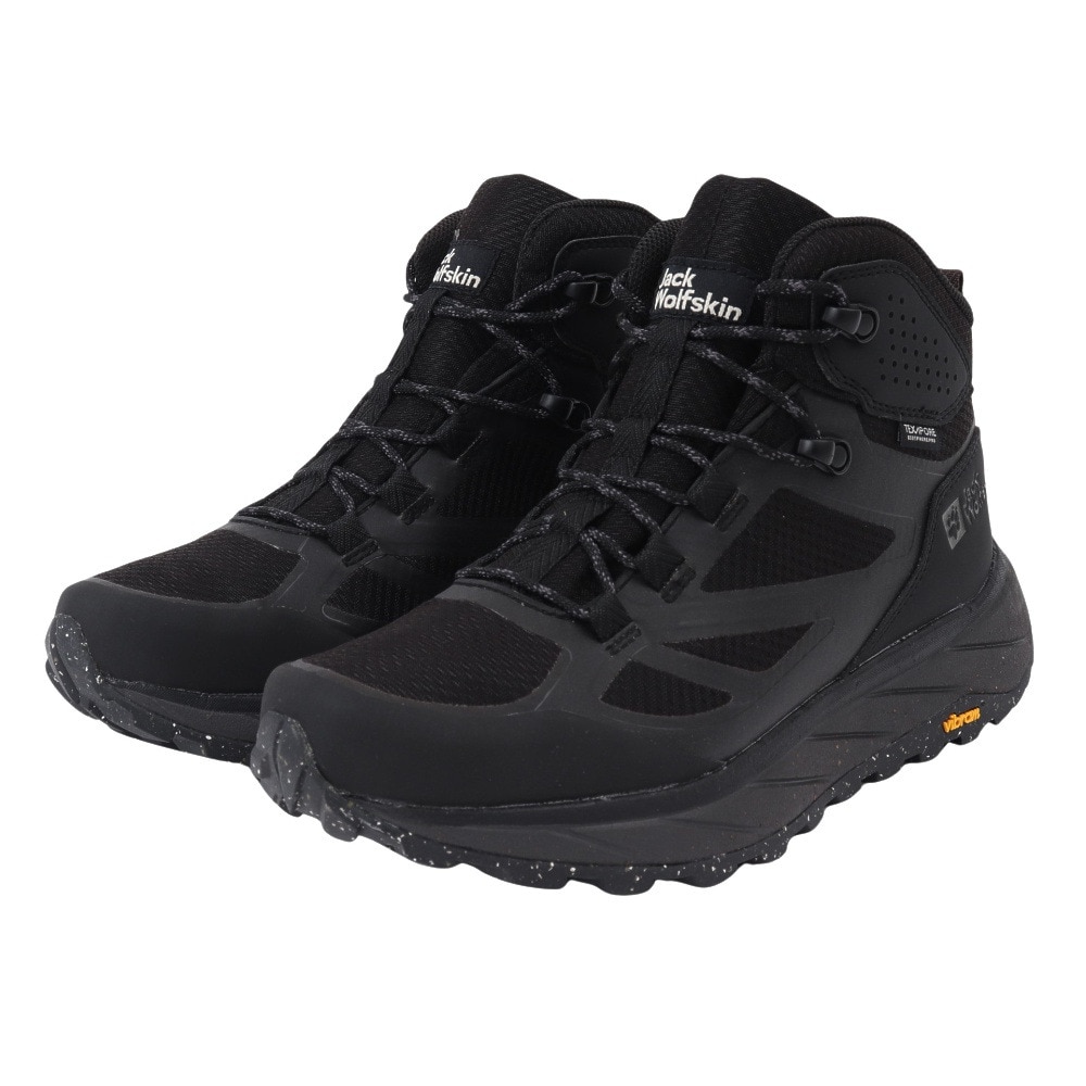 ジャックウルフスキン（JackWolfskin）（メンズ）トレッキングシューズ 登山靴 TERRAVENTURE TEXAPORE MID M 4051521-6000 ブラック 防水 透湿
