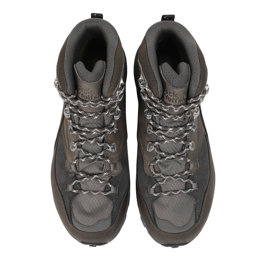ジャックウルフスキン（JackWolfskin）（メンズ）トレッキングシューズ ハイカット 登山靴 サイロックステキサポール ミッド 4064301-5719 ブラウン 完全防水
