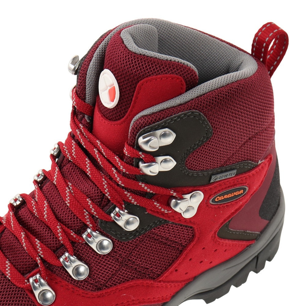 キャラバン（Caravan）（レディース）ゴアテックス トレッキングシューズ ハイカット 登山靴 C1_02S 0010106-220 レッド 防水 軽量 入門者 初心者