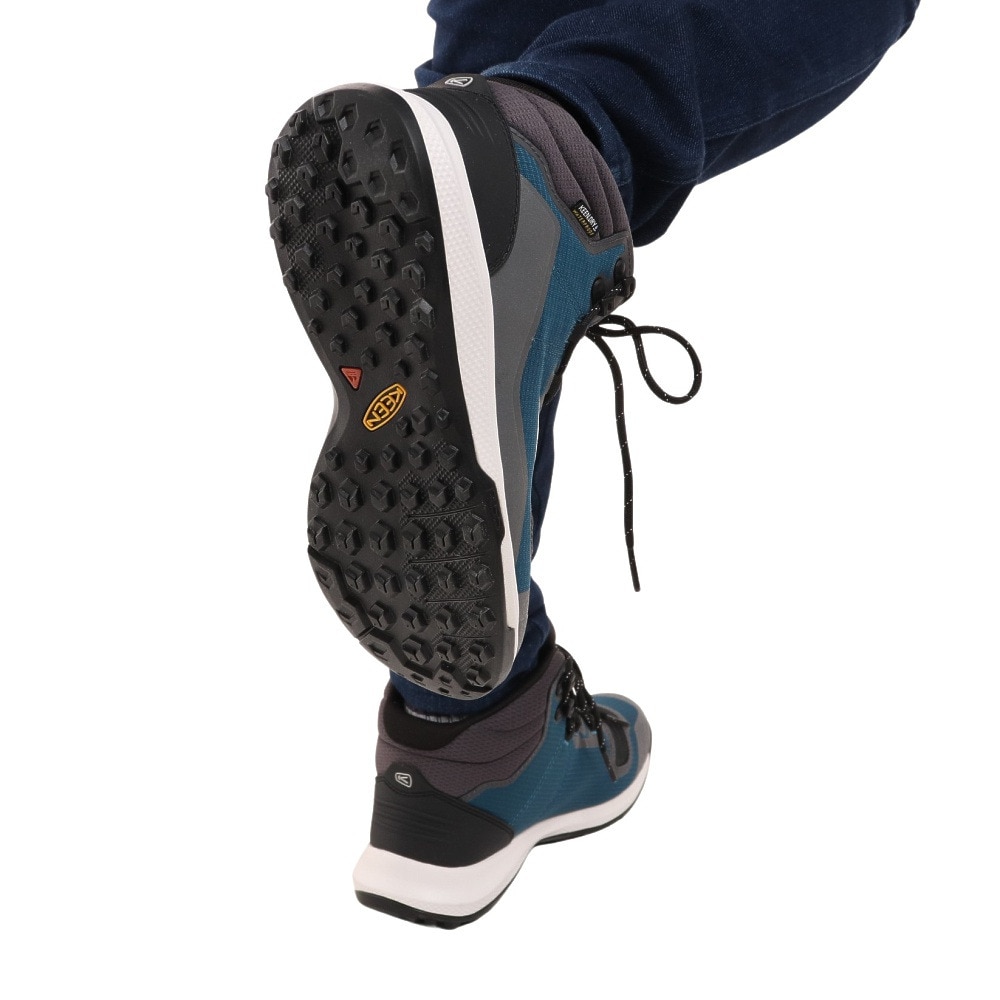 キーン（KEEN）（レディース）ウォータープルーフ ハイキングシューズ 登山靴 テンポフレックスミッド Blue Coral/Star White 1025465 マリーンブルー 防水 