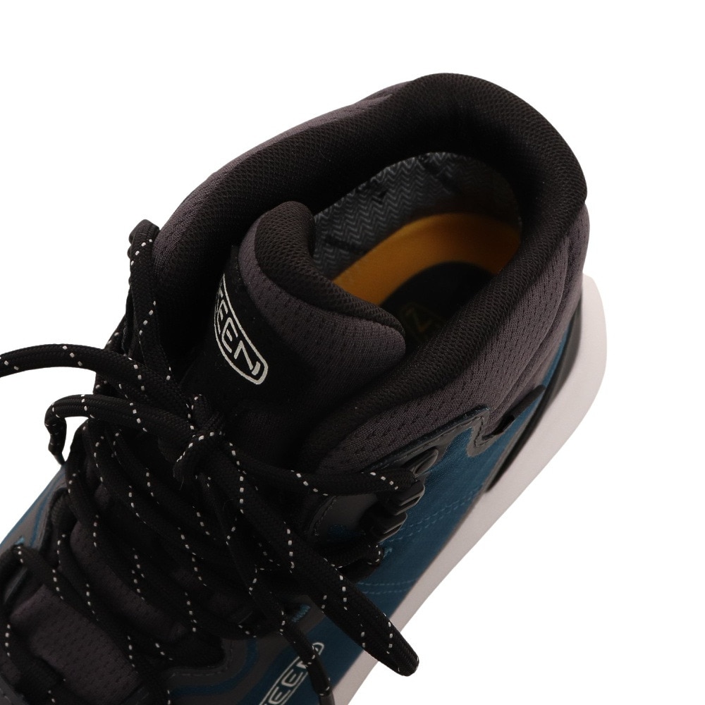 キーン（KEEN）（レディース）ウォータープルーフ ハイキングシューズ 登山靴 テンポフレックスミッド Blue Coral/Star White 1025465 マリーンブルー 防水 