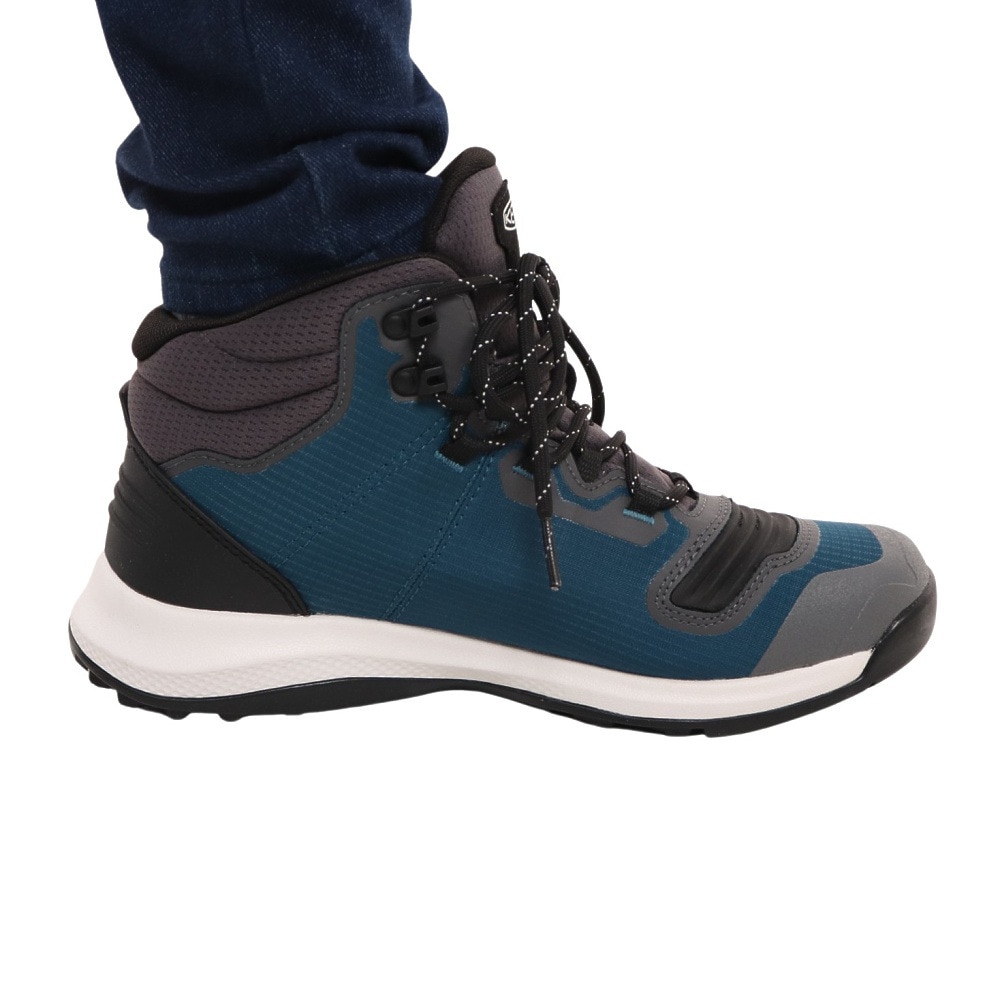 キーン（KEEN）（レディース）ウォータープルーフ ハイキングシューズ 登山靴 テンポフレックスミッド Blue Coral/Star White 1025465 マリーンブルー 防水 
