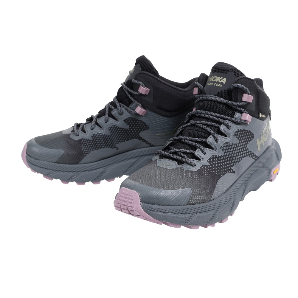 ホカ（HOKA）（レディース）トレッキングシューズ ハイカット 登山靴 TRAIL CODE トレイルコード GTX 1123166-BCSTL グレー ゴアテックス 防水