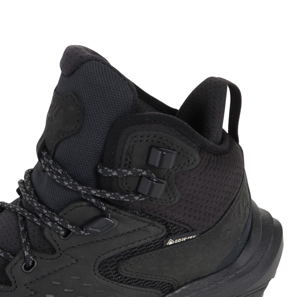 ホカ（HOKA）（レディース）ゴアテックス トレッキングシューズ ミドルカット 登山靴 アナカパ 2 ミッド GTX 1142831-BBLC ブラック