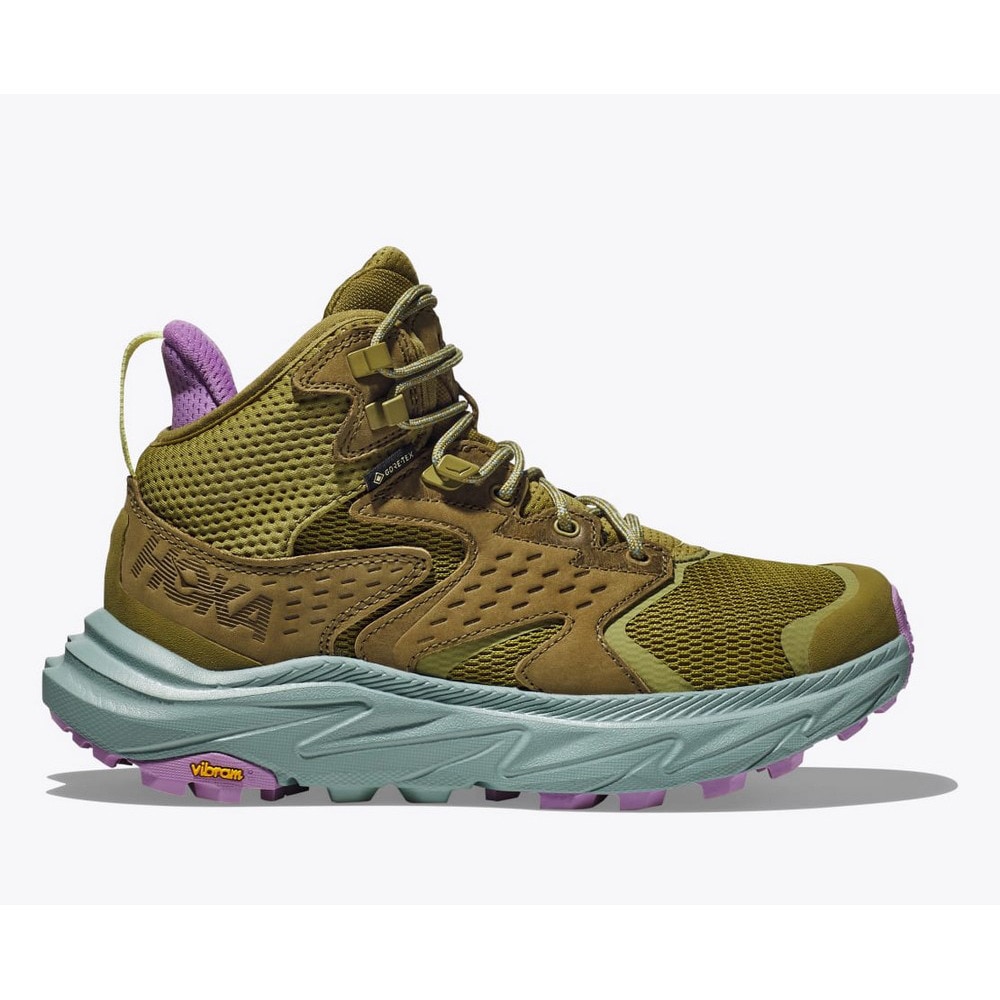 ホカ（HOKA）（レディース）ゴアテックス トレッキングシューズ ミドルカット 登山靴 アナカパ 2 ミッド GTX 1142831-GMAG カーキ