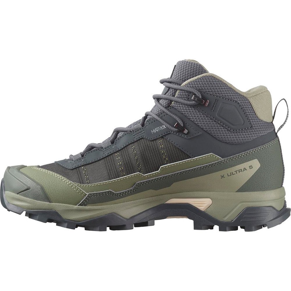 サロモン（SALOMON）（レディース）ハイキングブーツ X ULTRA 5 MID GORE-TEX L47754600 グリーン