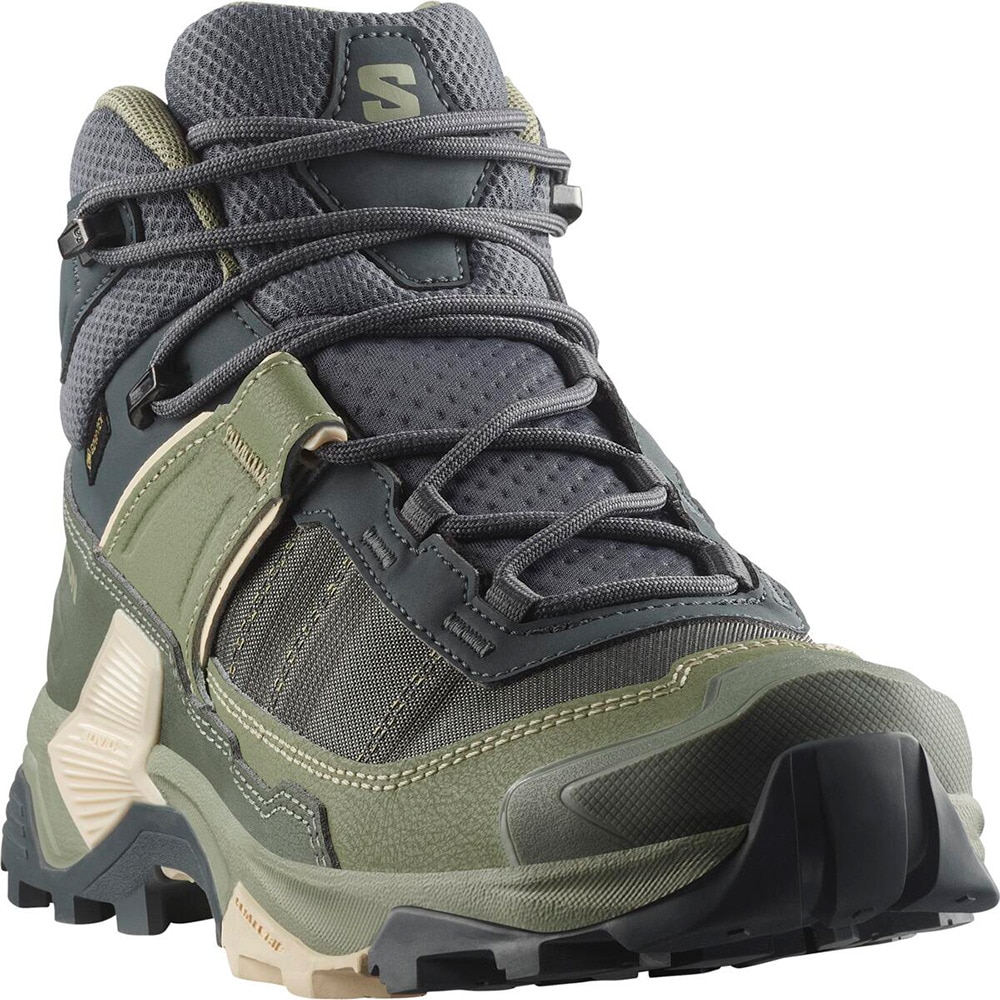 サロモン（SALOMON）（レディース）ハイキングブーツ X ULTRA 5 MID GORE-TEX L47754600 グリーン