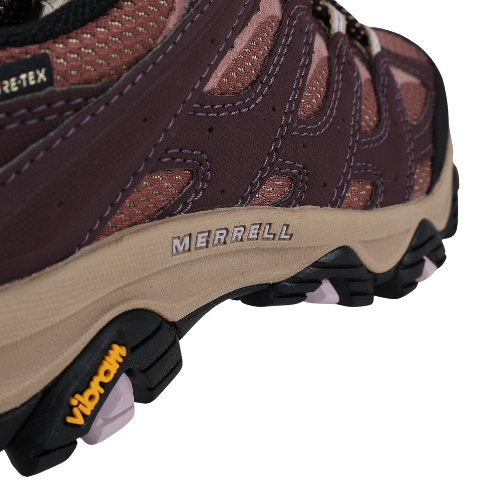 メレル（MERRELL）（レディース）ゴアテックス トレッキングシューズ ローカット 登山靴 モアブ3 SYNTHETIC 500190 BURGUNDY/BURLWOOD ビブラムソール