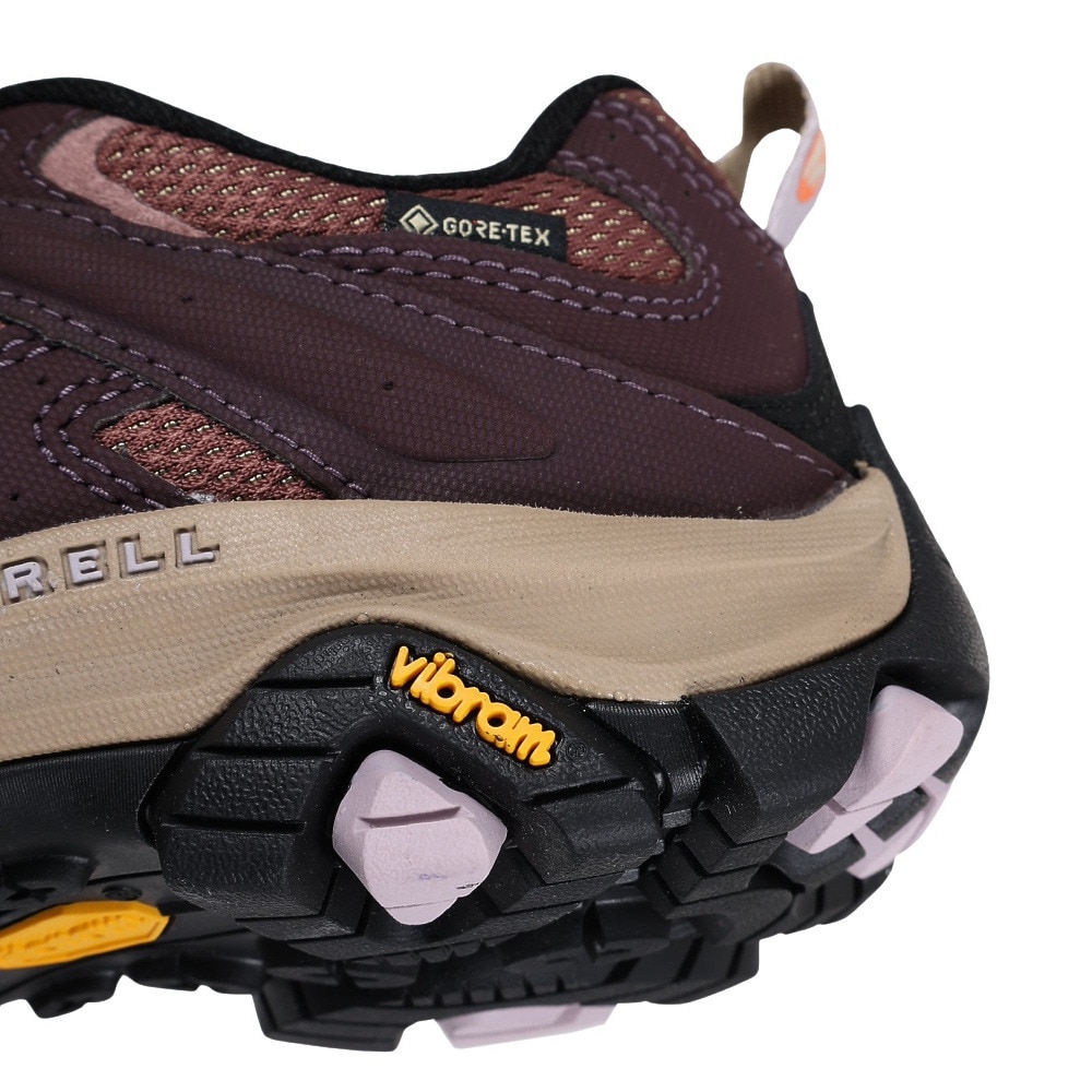 メレル（MERRELL）（レディース）ゴアテックス トレッキングシューズ ローカット 登山靴 モアブ3 SYNTHETIC 500190 BURGUNDY/BURLWOOD ビブラムソール