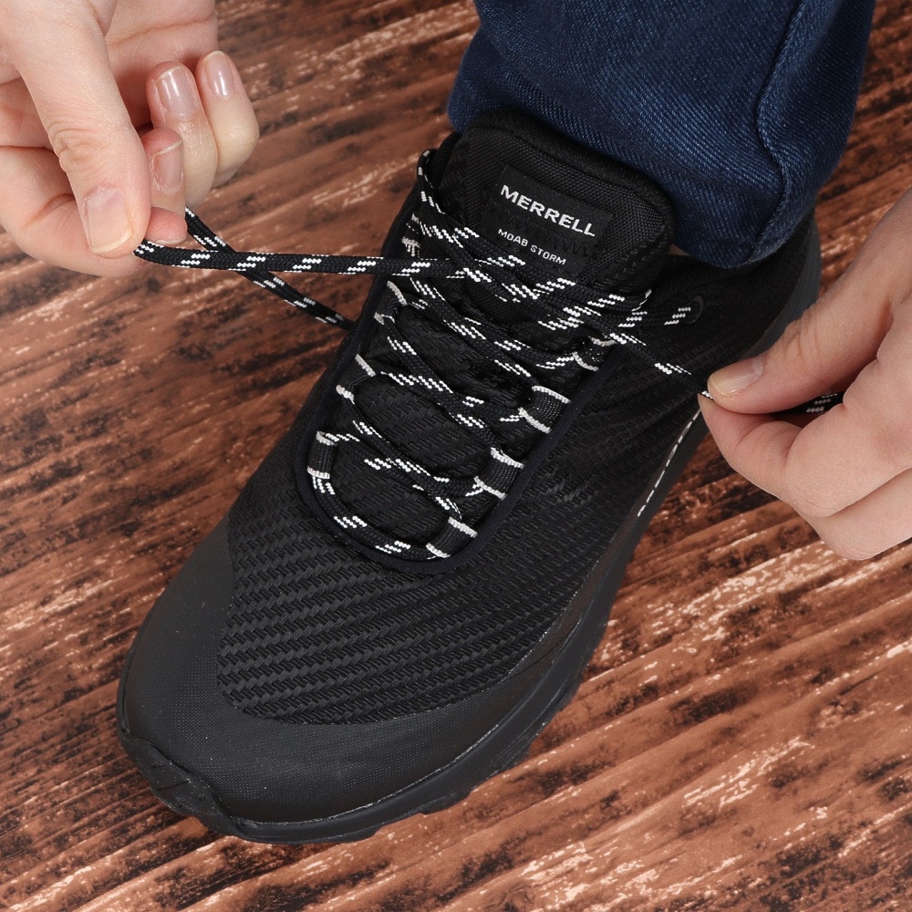 メレル（MERRELL）（レディース）トレッキングシューズ ローカット 登山靴 モアブ スピード ストーム ゴアテックス 067670 BLK ブラック ビブラムソール