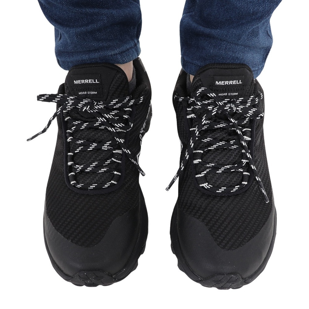 メレル（MERRELL）（レディース）ゴアテックス トレッキングシューズ ローカット 登山靴 モアブ スピード ストーム 067670 BLK ビブラムソール
