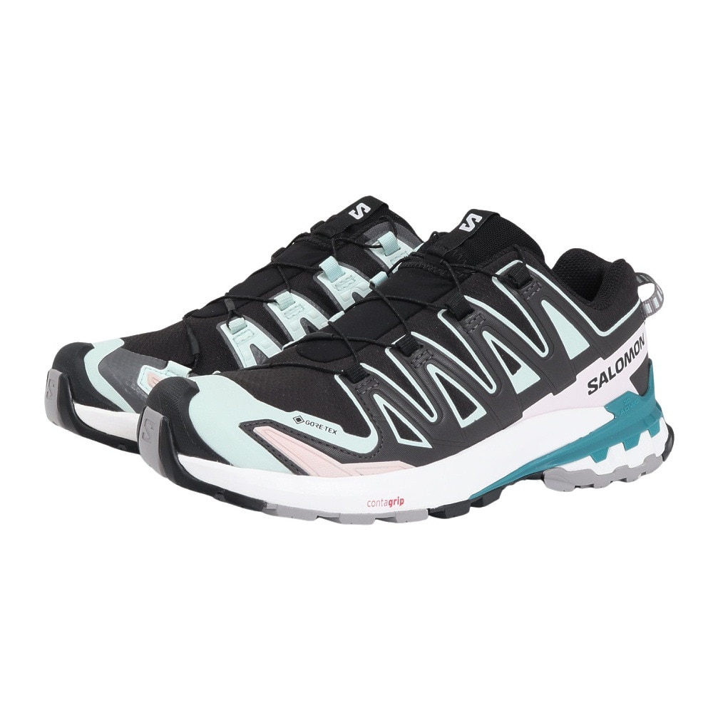 サロモン（SALOMON）（レディース）ゴアテックス トレッキングシューズ ローカット 登山靴 XA PRO 3D V9 GORE-TEX L47119100 ブラック