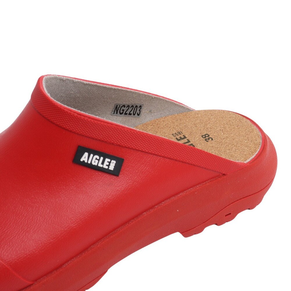 エーグル（AIGLE）（レディース）ラバーサンダル コーレイ クロッグ サンダル ZZFS063-001 レッド 防水 耐久性 ゴム製