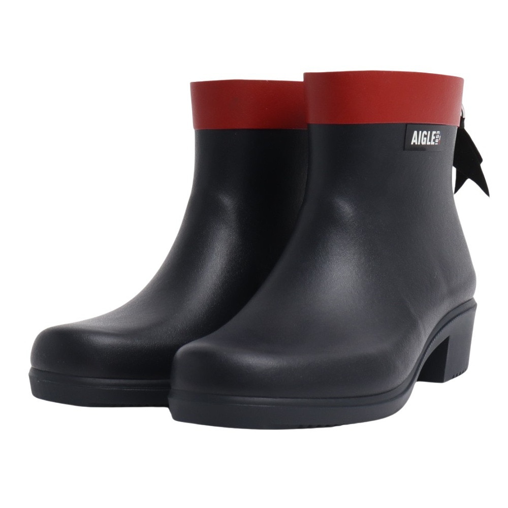 エーグル（AIGLE）（レディース）ミリカ ボッティロン ラバーブーツ ZZFNB28-003 ネイビー×レッド レインブーツ 防水 耐水性 ハンドメイド