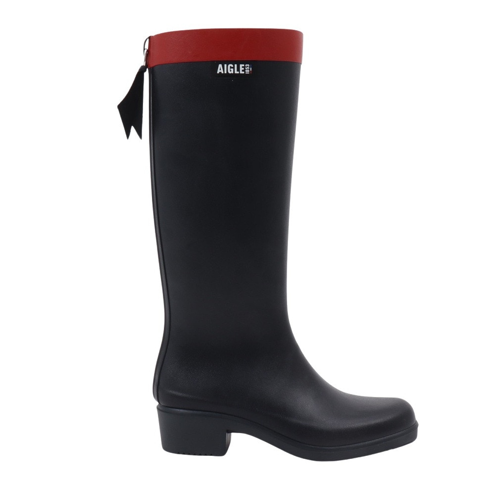 エーグル（AIGLE）（レディース）ミリカ ラバーブーツ ZZFNB66-002 ネイビー×レッド レインブーツ ロングブーツ 防水 耐久性